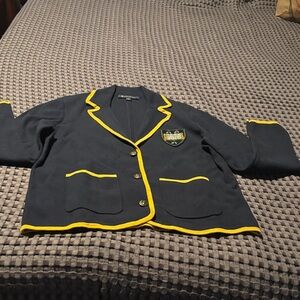 Navy Blazer with Yellow Trim